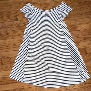 Semi-off the shoulder dress